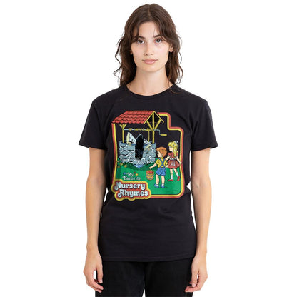 Black - Side - Steven Rhodes Womens-Ladies Nursery Rhymes T-Shirt