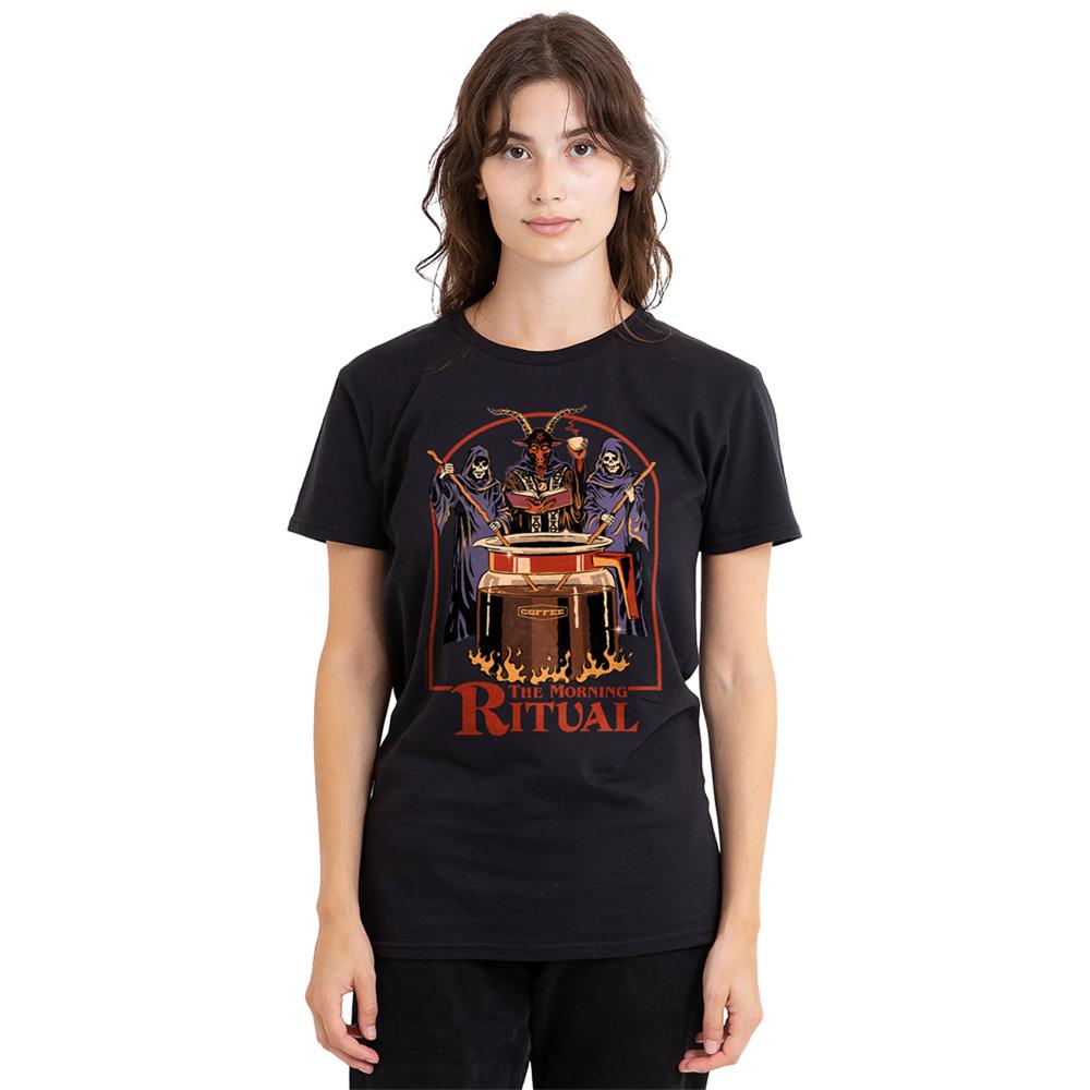Black - Back - Steven Rhodes Womens-Ladies The Morning Ritual T-Shirt
