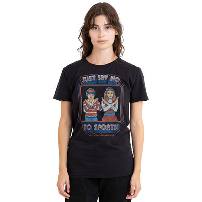 Black - Back - Steven Rhodes Womens-Ladies Say No To Sports T-Shirt