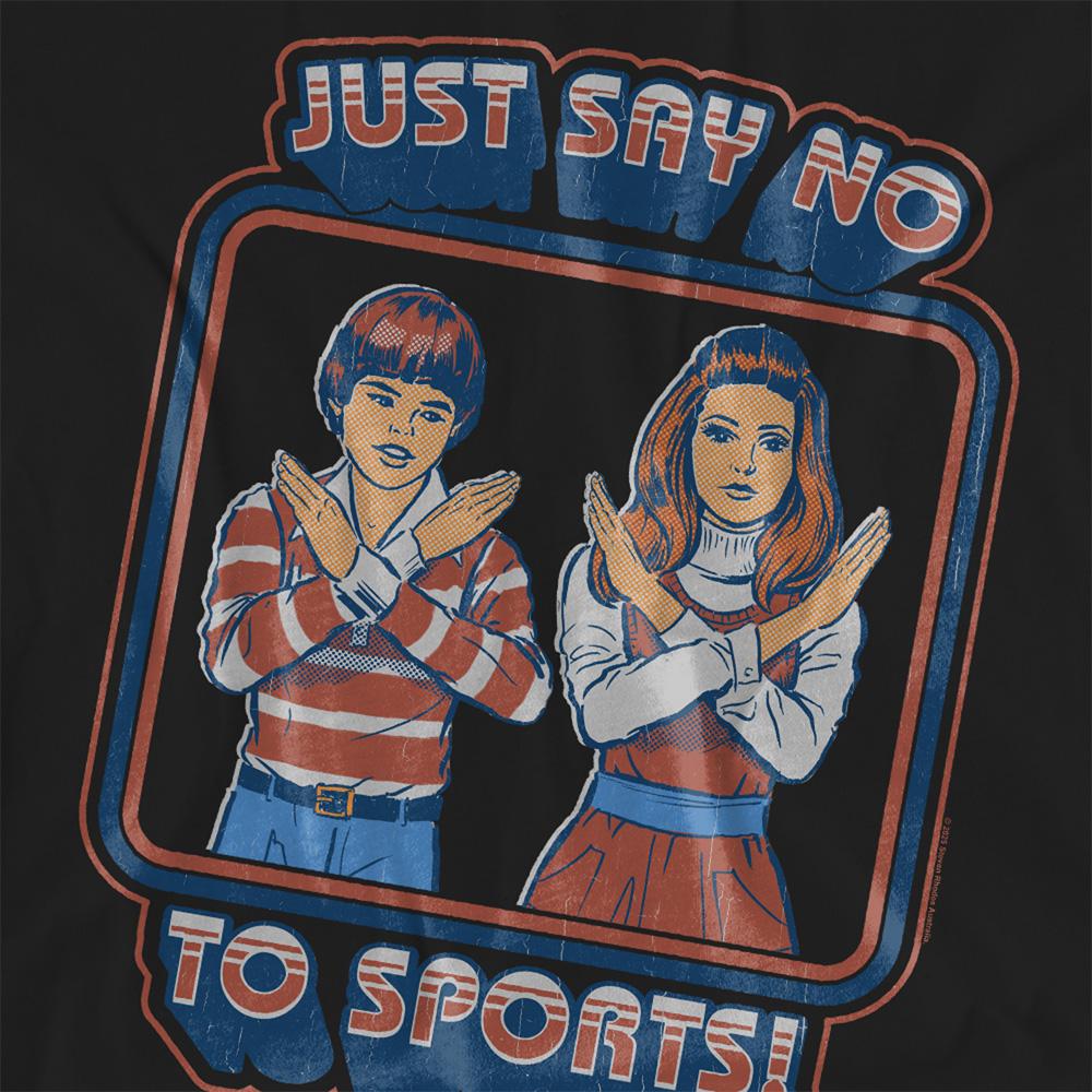 Black - Side - Steven Rhodes Womens-Ladies Say No To Sports T-Shirt