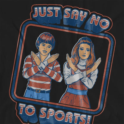 Black - Side - Steven Rhodes Womens-Ladies Say No To Sports T-Shirt