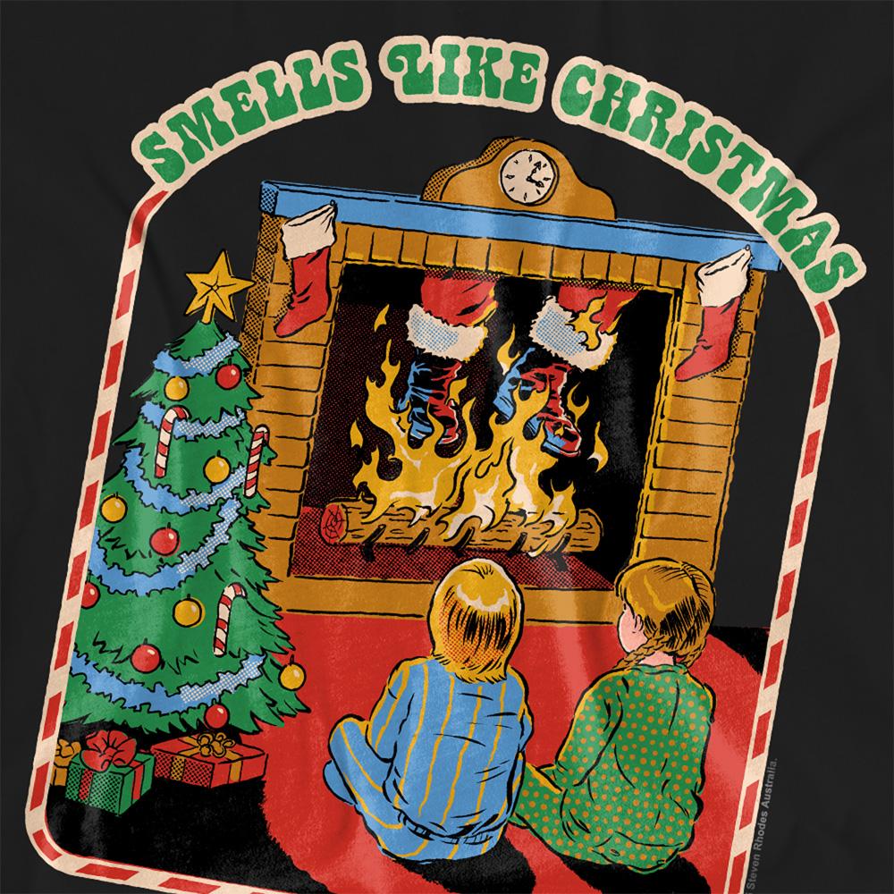 Black - Side - Steven Rhodes Womens-Ladies Smells Like Christmas T-Shirt