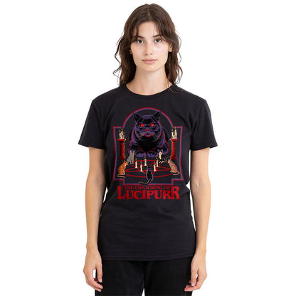 Black - Side - Steven Rhodes Womens-Ladies Lucipurr T-Shirt