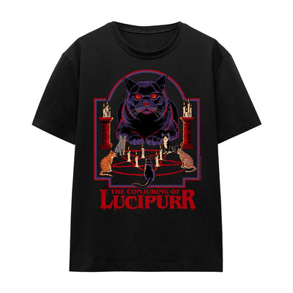 Black - Front - Steven Rhodes Womens-Ladies Lucipurr T-Shirt