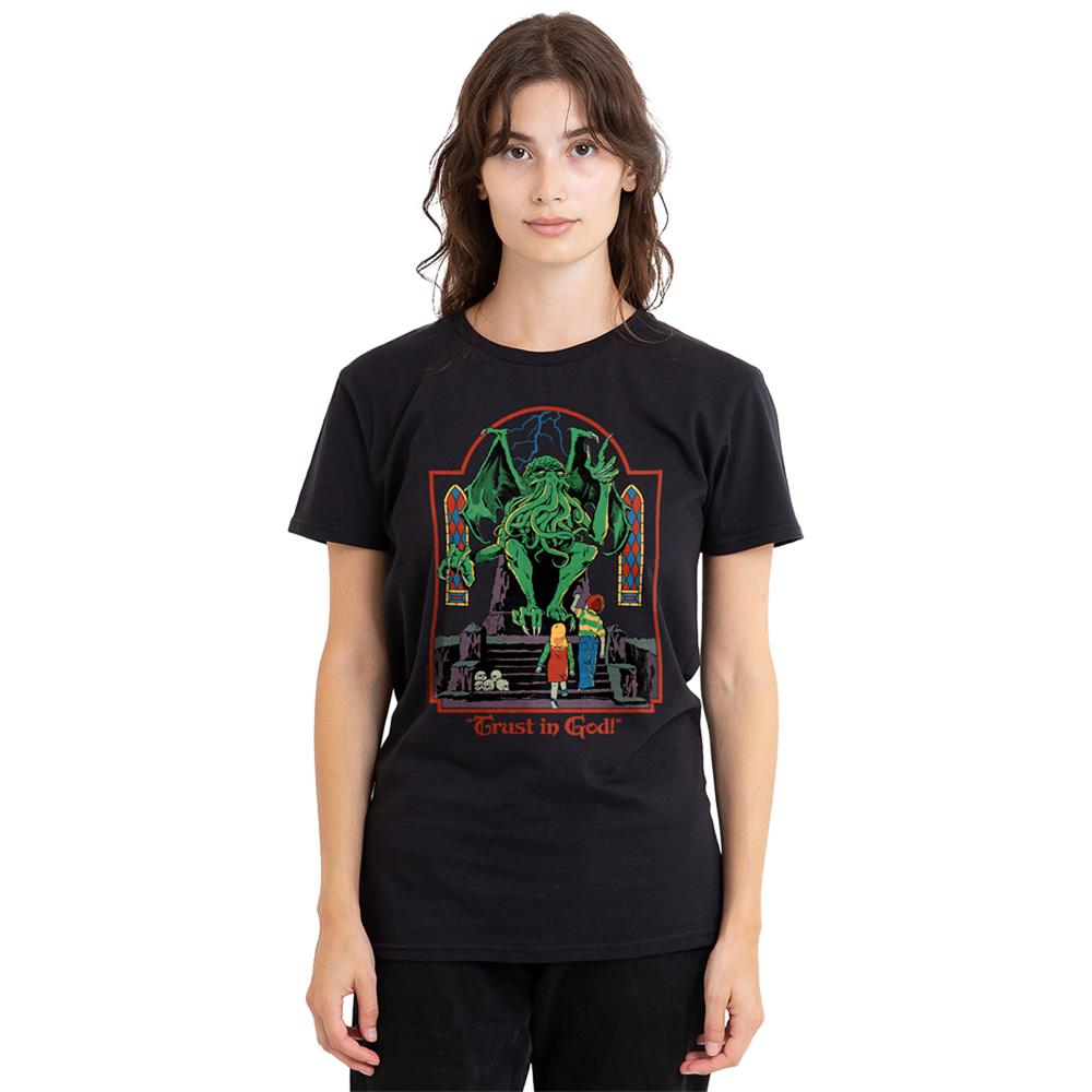 Black - Back - Steven Rhodes Womens-Ladies Trust In God T-Shirt