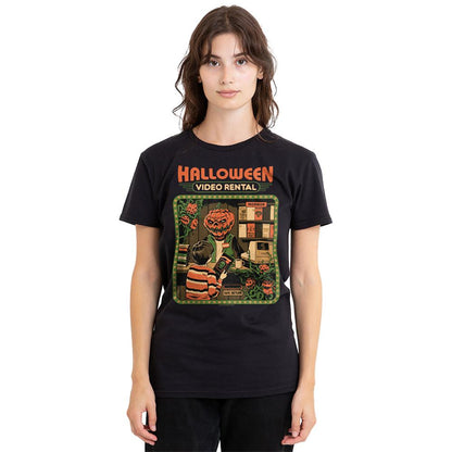 Black - Back - Steven Rhodes Womens-Ladies Video Rentals T-Shirt