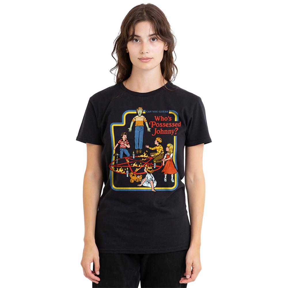 Black - Back - Steven Rhodes Womens-Ladies Who´s Possessed Johnny T-Shirt