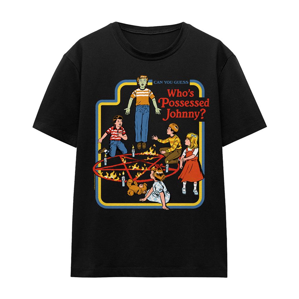 Black - Front - Steven Rhodes Womens-Ladies Who´s Possessed Johnny T-Shirt
