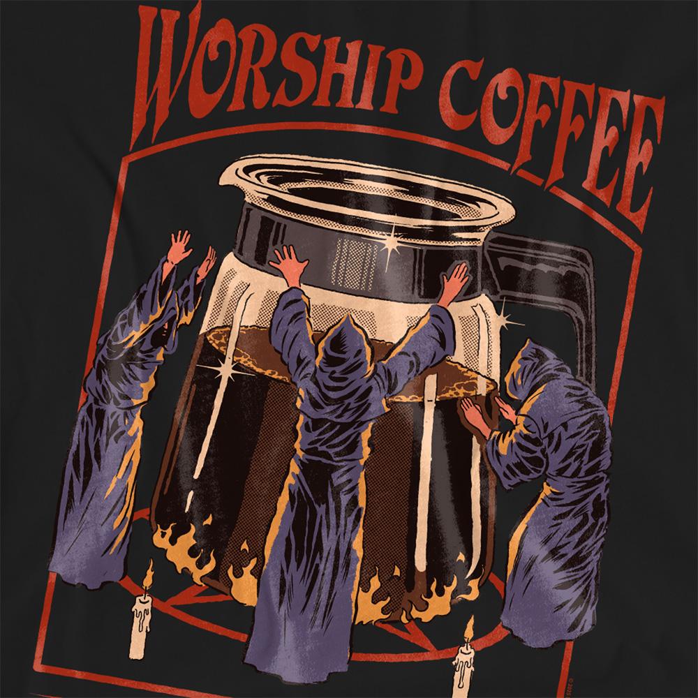 Black - Side - Steven Rhodes Womens-Ladies Worship Coffee T-Shirt