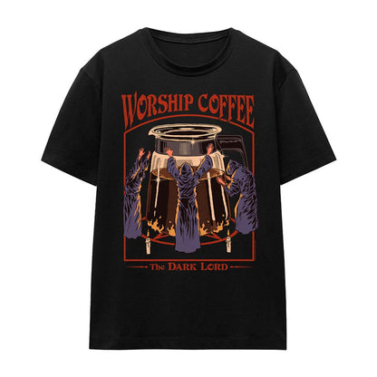 Black - Front - Steven Rhodes Womens-Ladies Worship Coffee T-Shirt