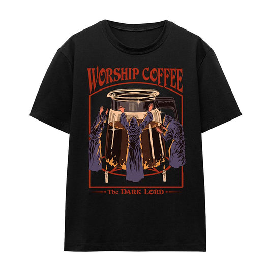 Black - Front - Steven Rhodes Womens-Ladies Worship Coffee T-Shirt