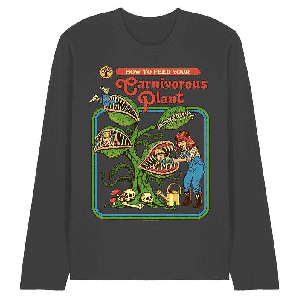 Black - Front - Steven Rhodes Unisex Adult Carnivorous Plant Long-Sleeved T-Shirt