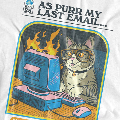 White - Side - Steven Rhodes Womens-Ladies As Purr My Last Email T-Shirt