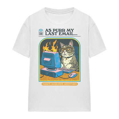 White - Front - Steven Rhodes Womens-Ladies As Purr My Last Email T-Shirt