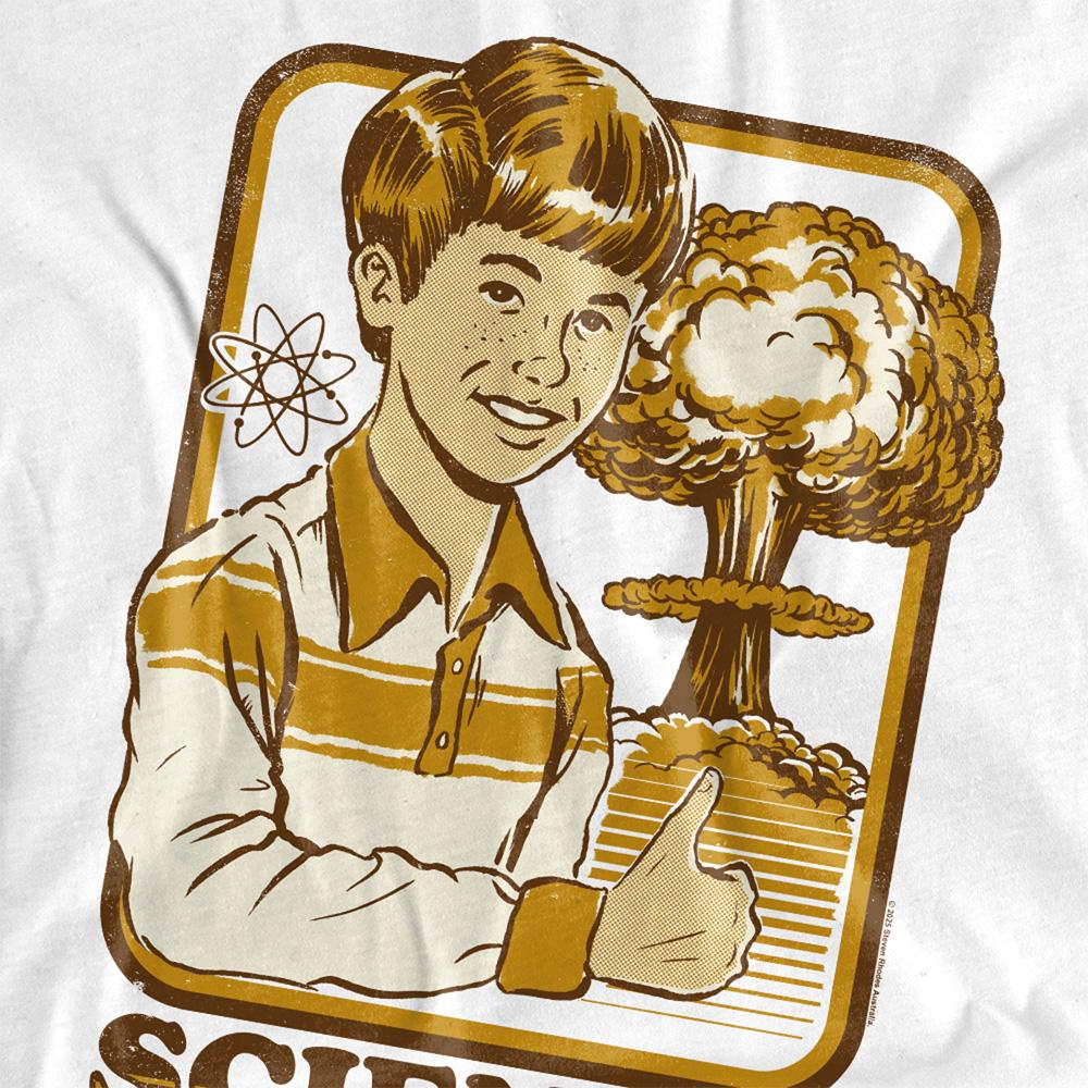 White - Side - Steven Rhodes Womens-Ladies Science T-Shirt