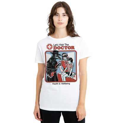 White - Back - Steven Rhodes Womens-Ladies Lets Visit The Doctor T-Shirt