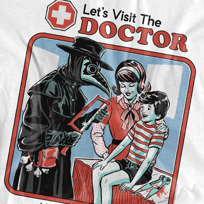 White - Side - Steven Rhodes Womens-Ladies Lets Visit The Doctor T-Shirt