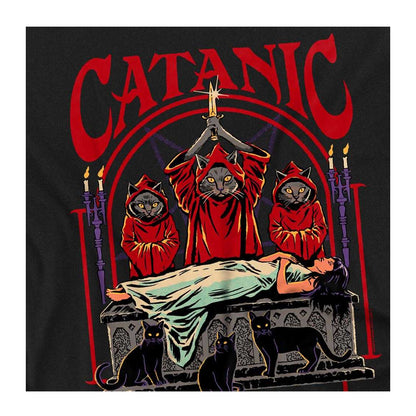 Black - Side - Steven Rhodes Unisex Adult Catanic Panic Long-Sleeved T-Shirt