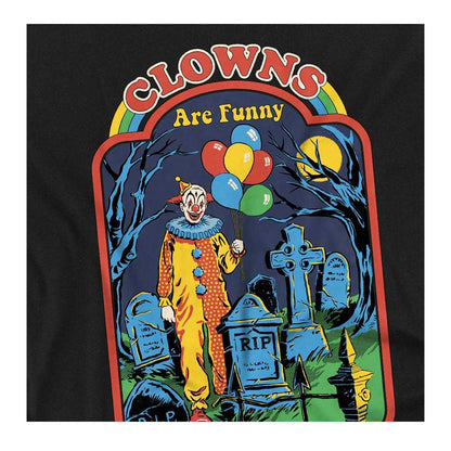 Black - Side - Steven Rhodes Unisex Adult Clowns Are Funny Long-Sleeved T-Shirt