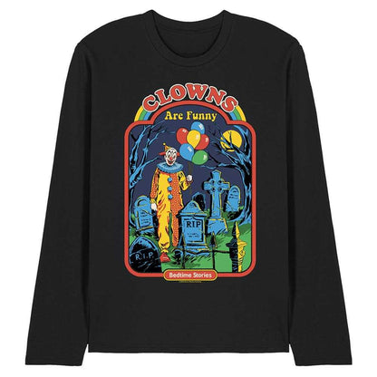 Black - Front - Steven Rhodes Unisex Adult Clowns Are Funny Long-Sleeved T-Shirt