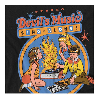 Black - Side - Steven Rhodes Unisex Adult Devils Music Singalong Long-Sleeved T-Shirt