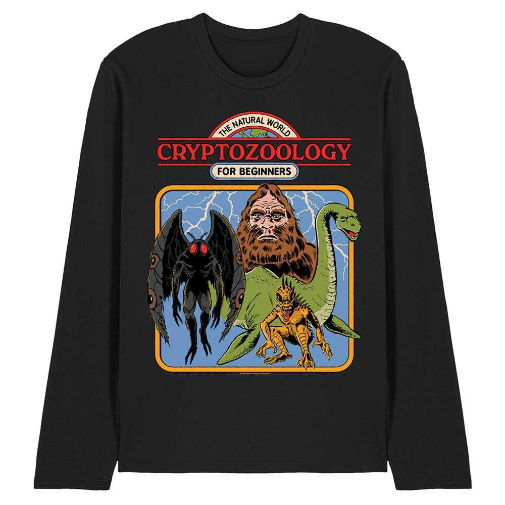 Black - Front - Steven Rhodes Unisex Adult Cryptozoology For Beginners Long-Sleeved T-Shirt