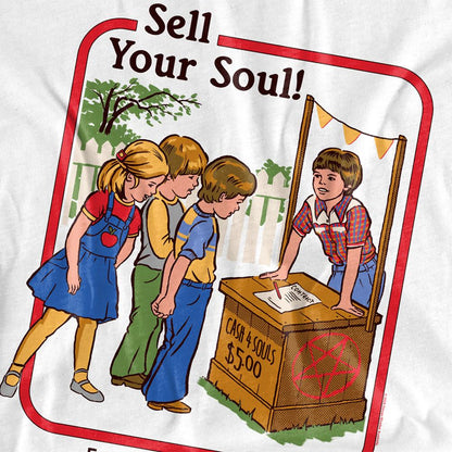 White - Side - Steven Rhodes Womens-Ladies Sell Your Soul T-Shirt