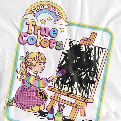 White - Side - Steven Rhodes Womens-Ladies Show Your True Colors T-Shirt