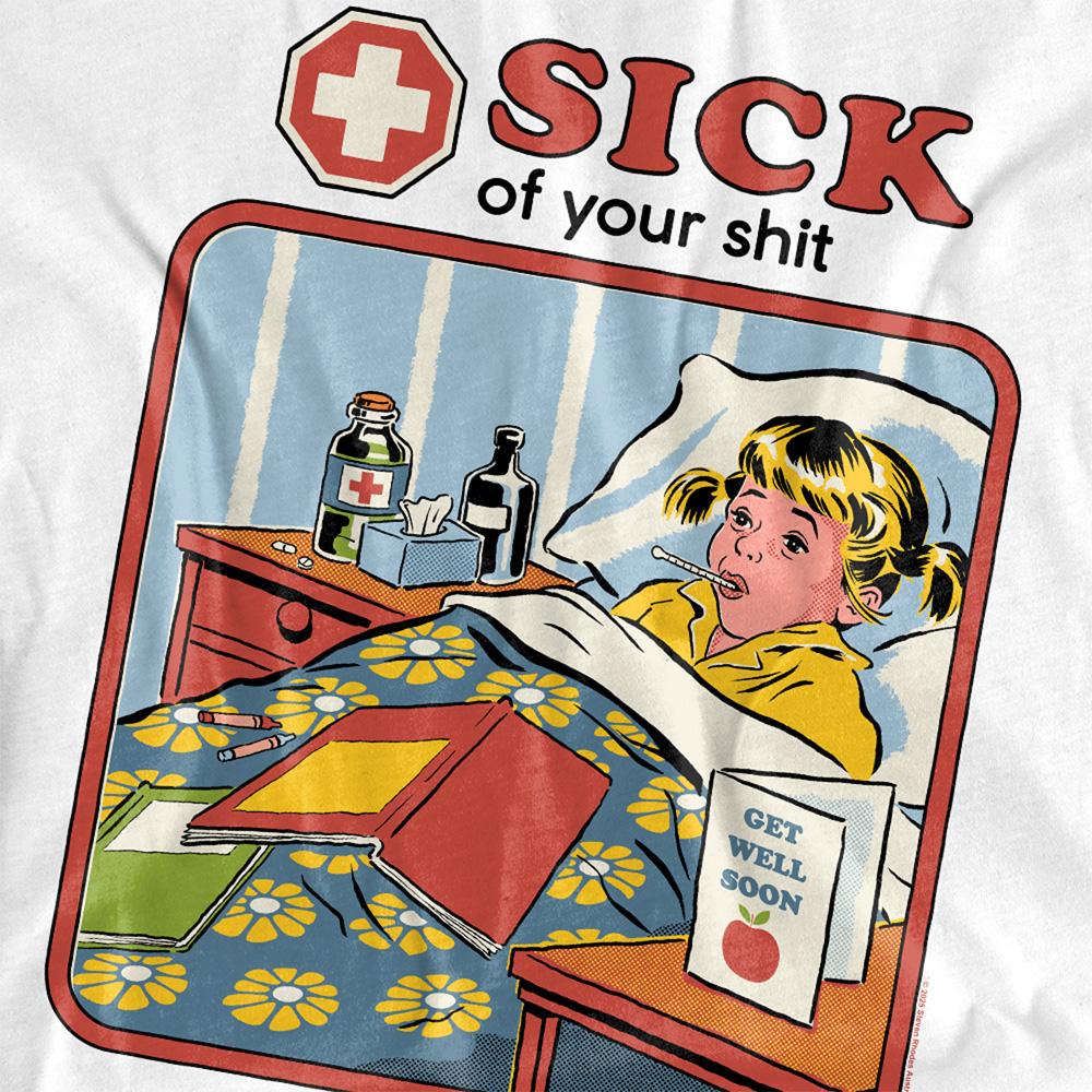 White - Side - Steven Rhodes Womens-Ladies Sick Of Your Shit T-Shirt