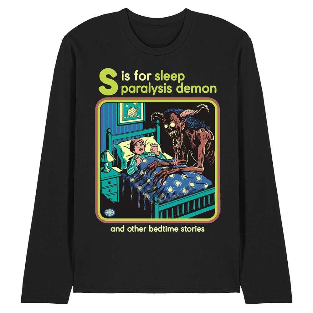 Black - Front - Steven Rhodes Unisex Adult Sleep Paralysis Demon Long-Sleeved T-Shirt