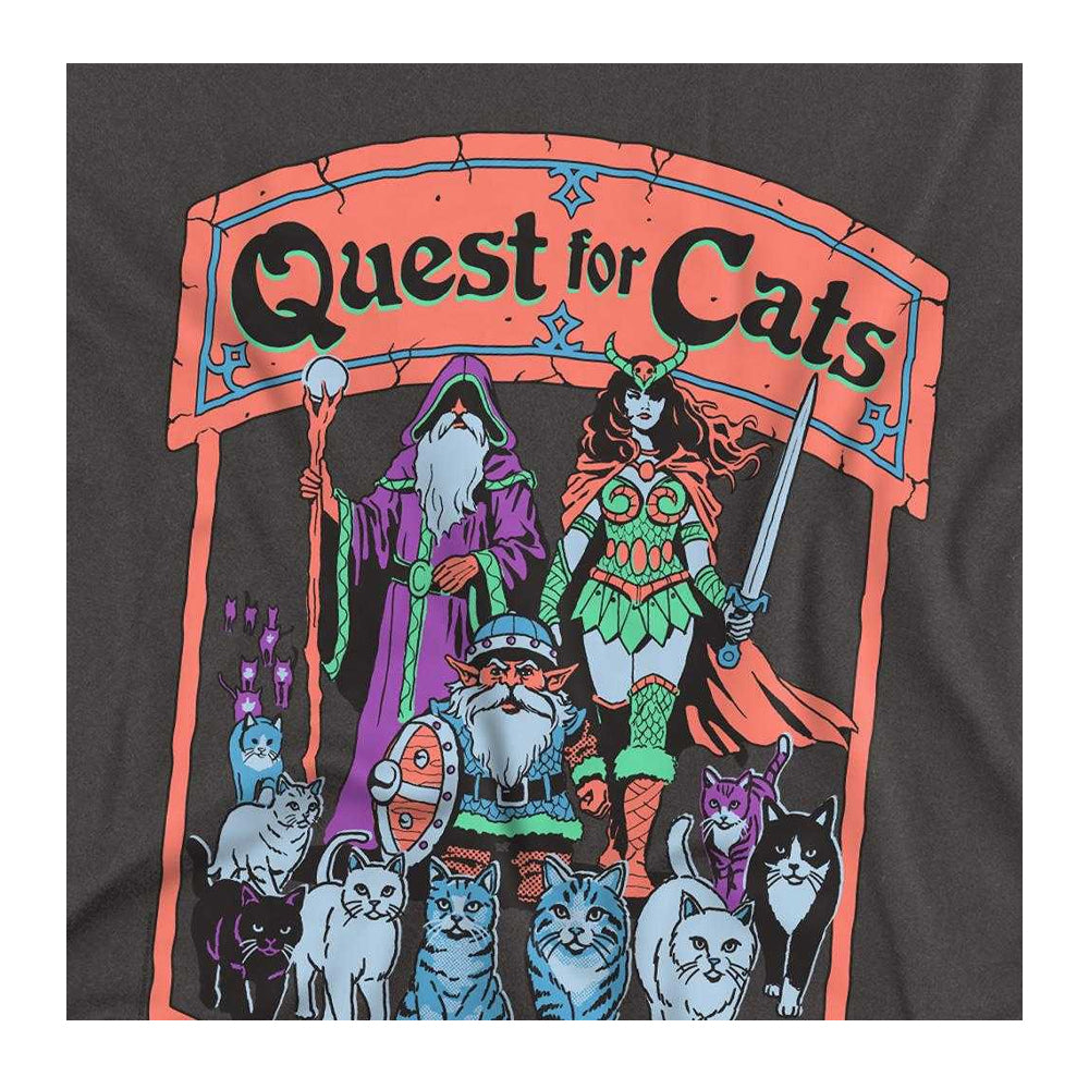 Black - Side - Steven Rhodes Unisex Adult Quest For Cats Long-Sleeved T-Shirt