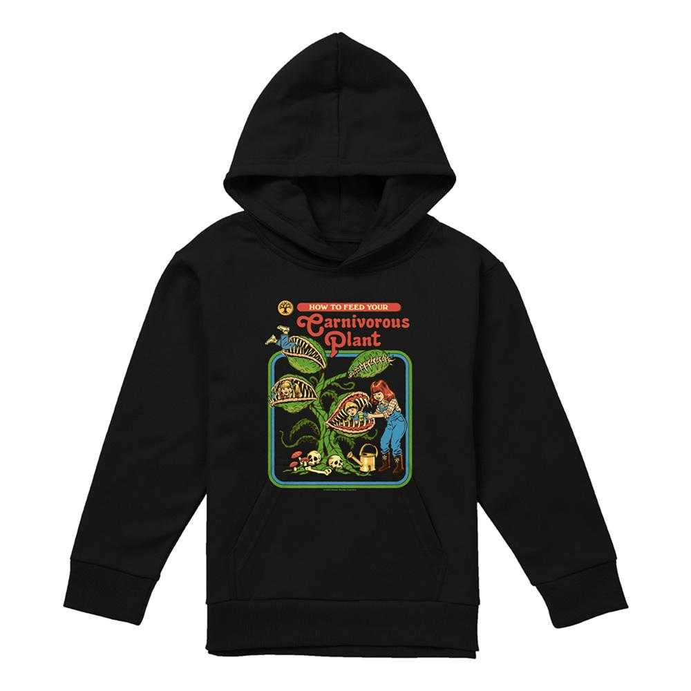 Black - Front - Steven Rhodes Childrens-Kids Carnivorous Plant Hoodie