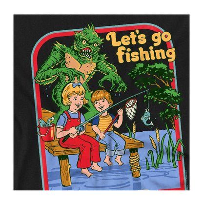 Black - Side - Steven Rhodes Unisex Adult Let´s Go Fishing Long-Sleeved T-Shirt