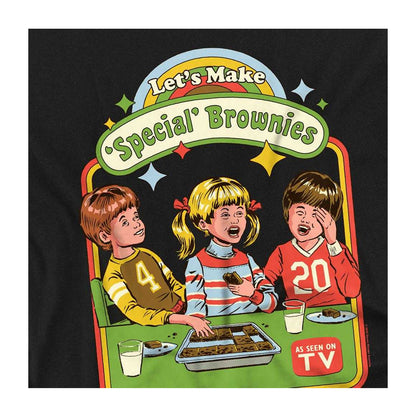 Black - Side - Steven Rhodes Unisex Adult Let´s Make Brownies Long-Sleeved T-Shirt