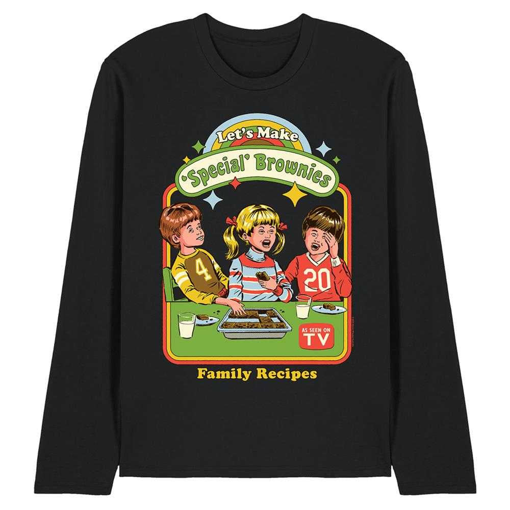 Black - Front - Steven Rhodes Unisex Adult Let´s Make Brownies Long-Sleeved T-Shirt