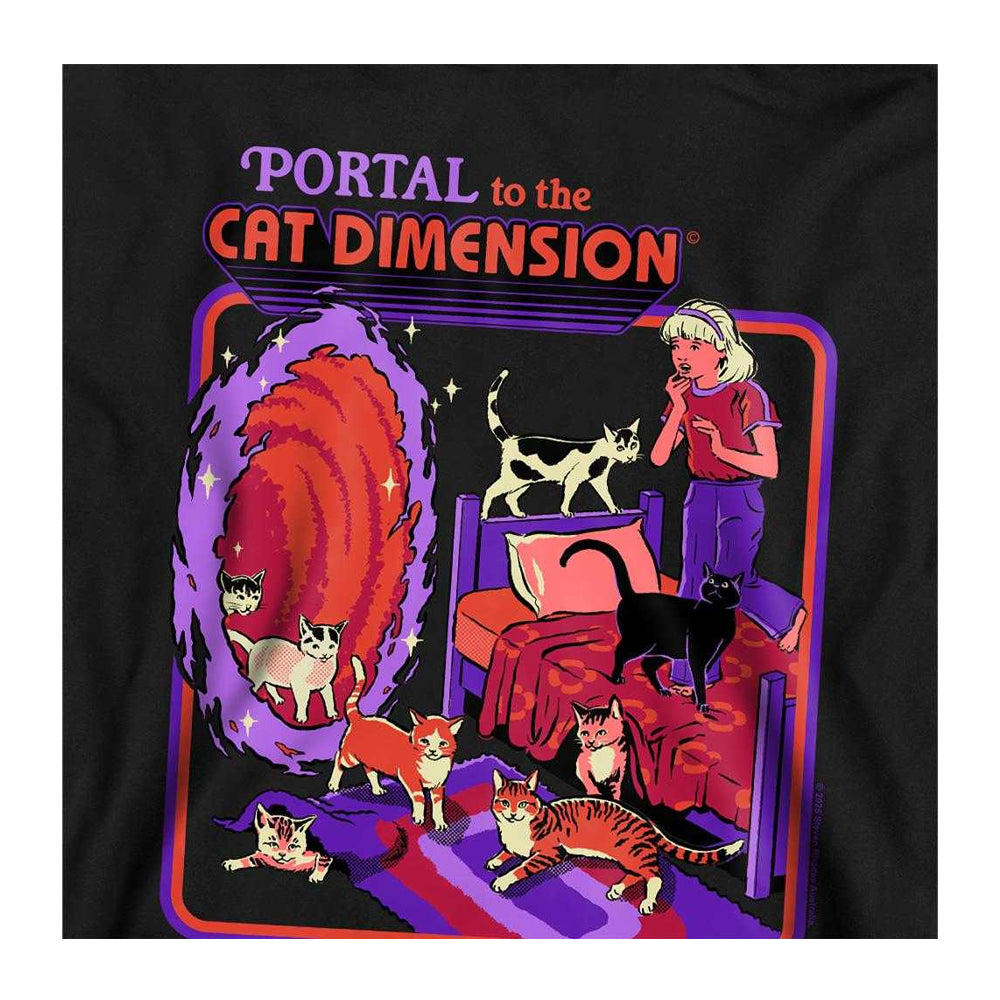 Black - Side - Steven Rhodes Childrens-Kids Cat Dimension Hoodie