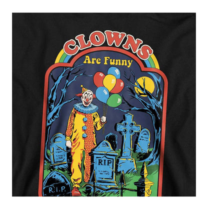 Black - Side - Steven Rhodes Childrens-Kids Clowns Are Funny Hoodie