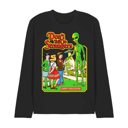 Black - Front - Steven Rhodes Unisex Adult Don´t Talk To Strangers Long-Sleeved T-Shirt