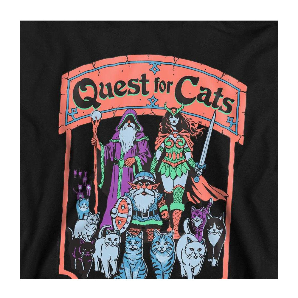 Black - Side - Steven Rhodes Childrens-Kids Quest For Cats Hoodie