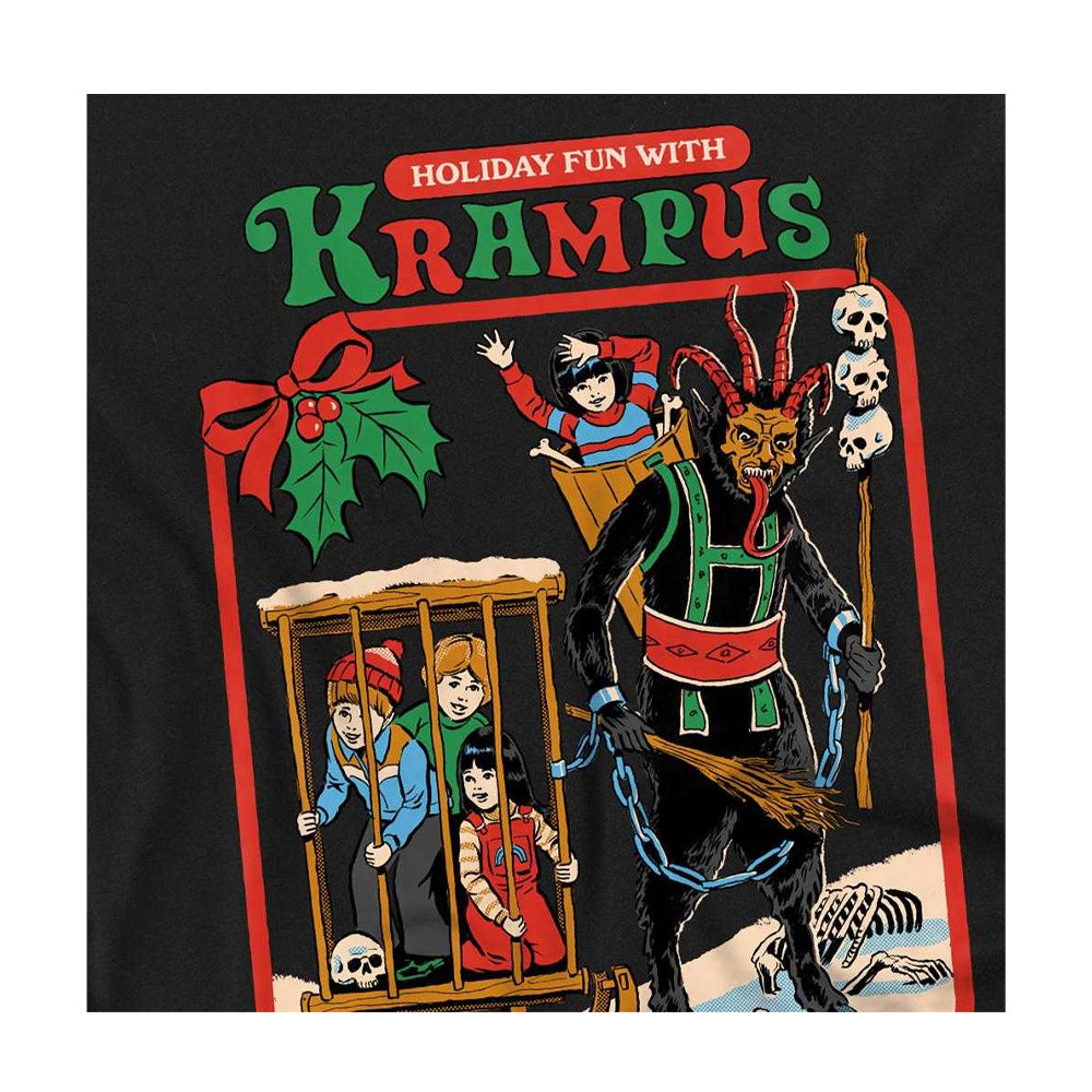 Black - Side - Steven Rhodes Unisex Adult Fun With Krampus Long-Sleeved T-Shirt