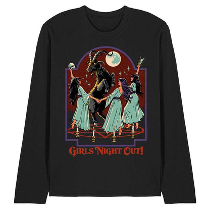 Black - Front - Steven Rhodes Unisex Adult Girl´s Night Out Long-Sleeved T-Shirt