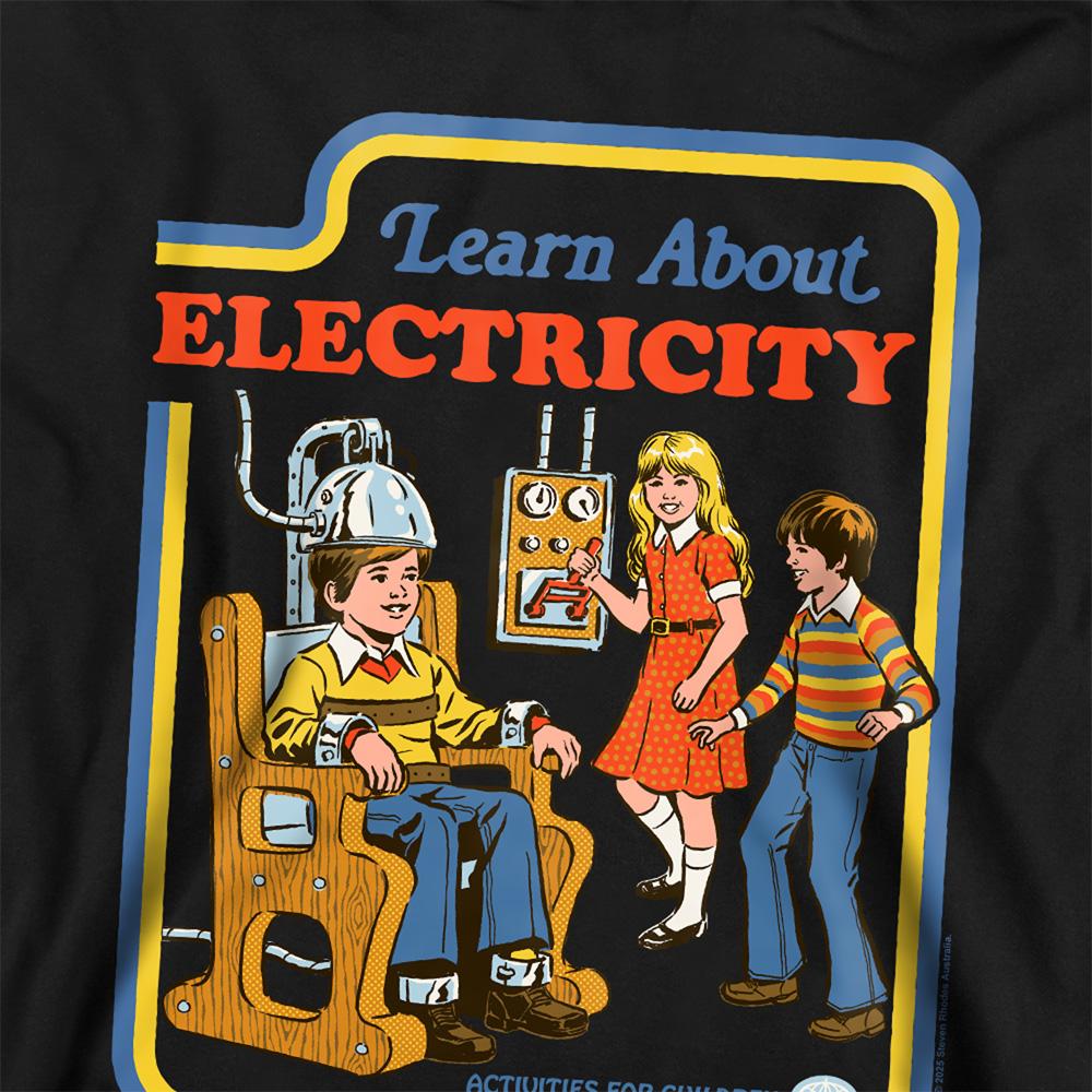 Black - Back - Steven Rhodes Childrens-Kids Learn About Electricity Hoodie