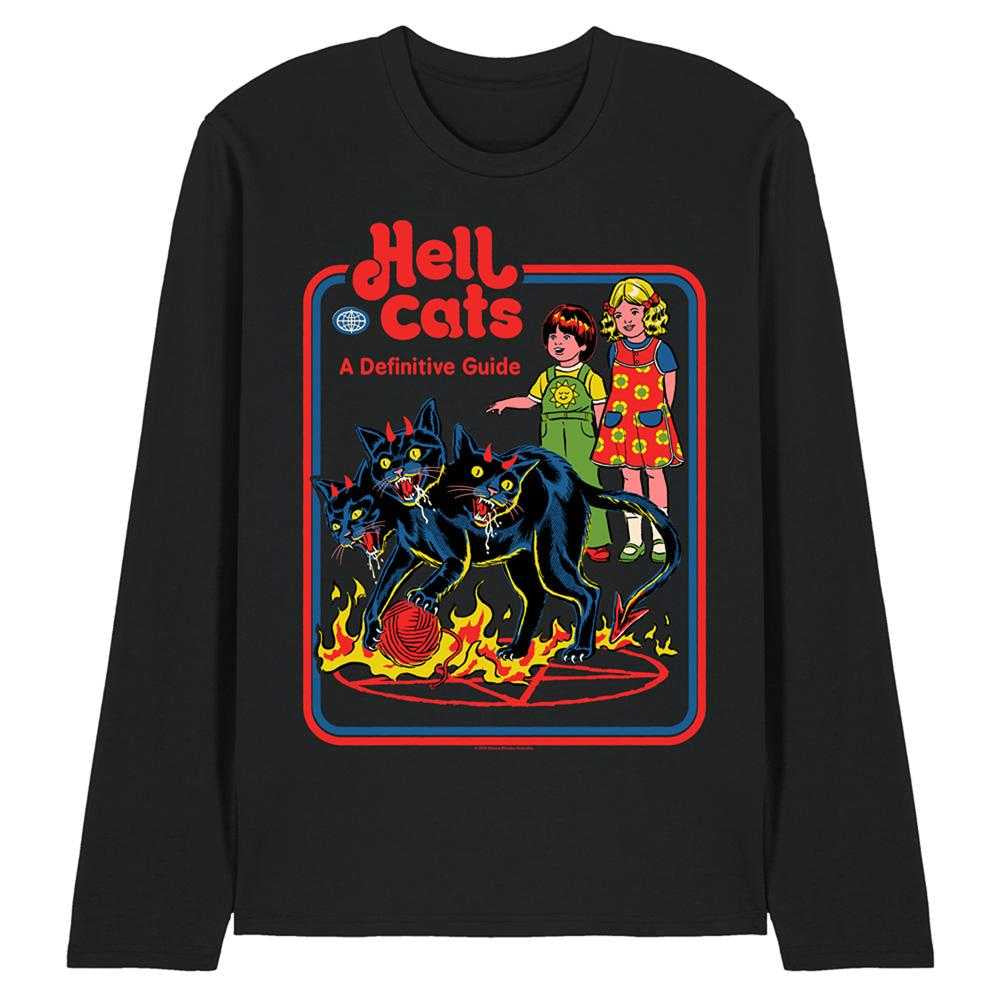 Black - Front - Steven Rhodes Unisex Adult Hell Cats Long-Sleeved T-Shirt