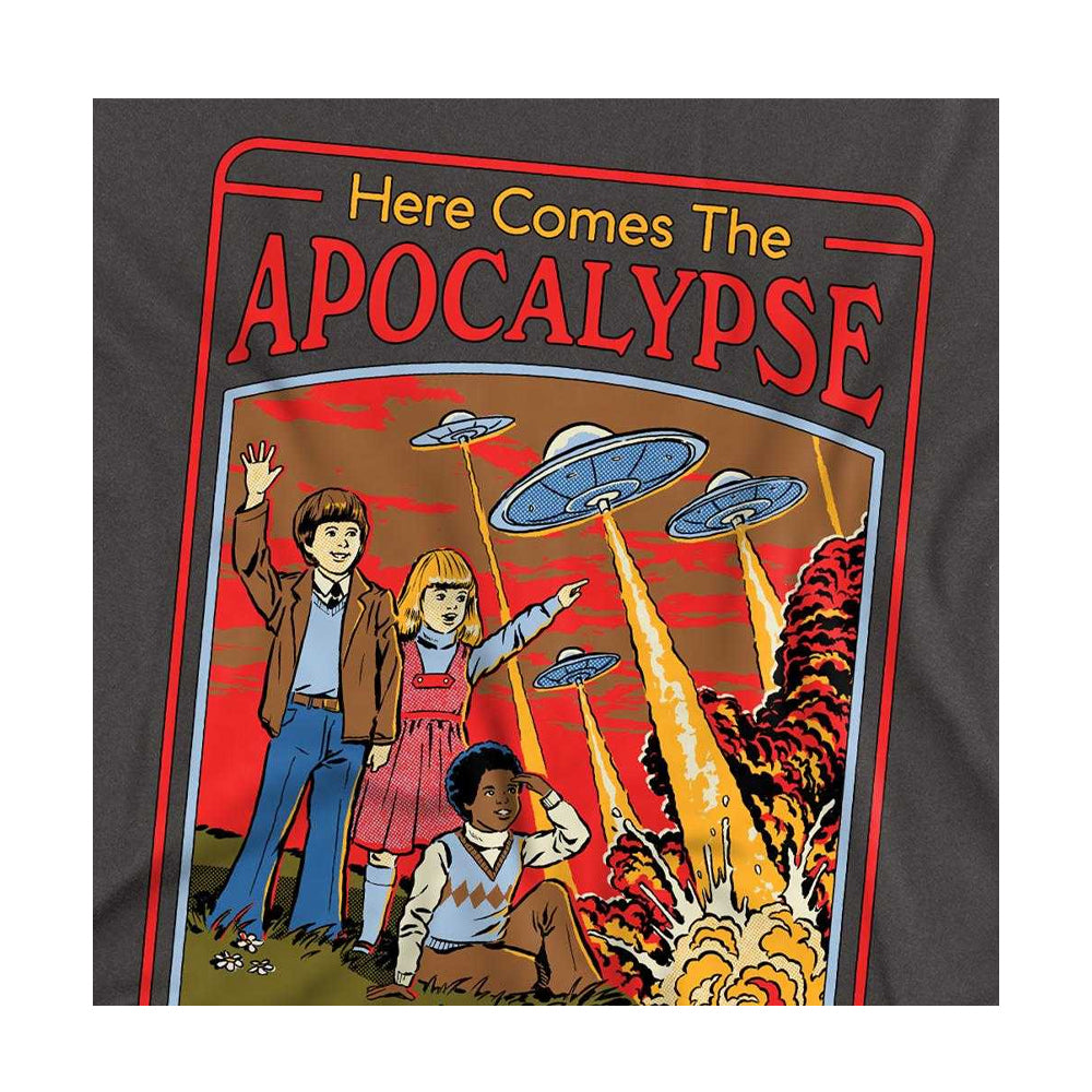 Black - Side - Steven Rhodes Unisex Adult Here Comes The Apocalypse Long-Sleeved T-Shirt