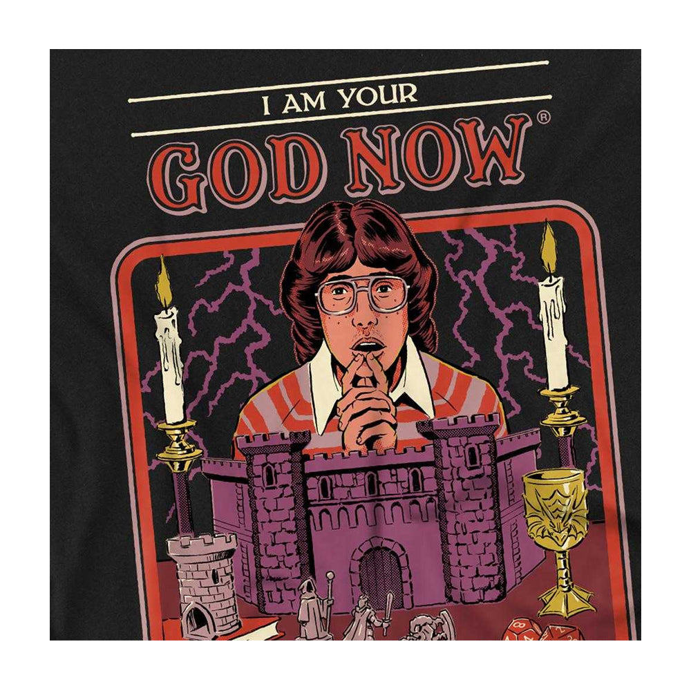 Black - Side - Steven Rhodes Unisex Adult I Am Your God Now Long-Sleeved T-Shirt