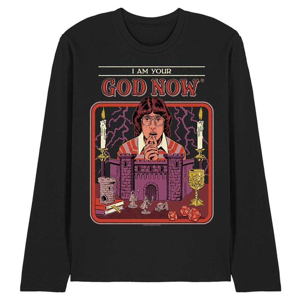 Black - Front - Steven Rhodes Unisex Adult I Am Your God Now Long-Sleeved T-Shirt