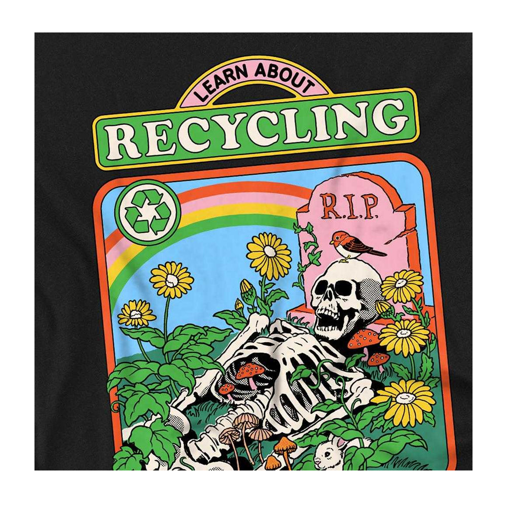 Black - Side - Steven Rhodes Unisex Adult Learn About Recycling Long-Sleeved T-Shirt