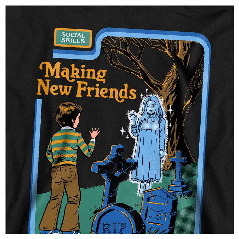 Black - Side - Steven Rhodes Childrens-Kids Making New Friends Hoodie