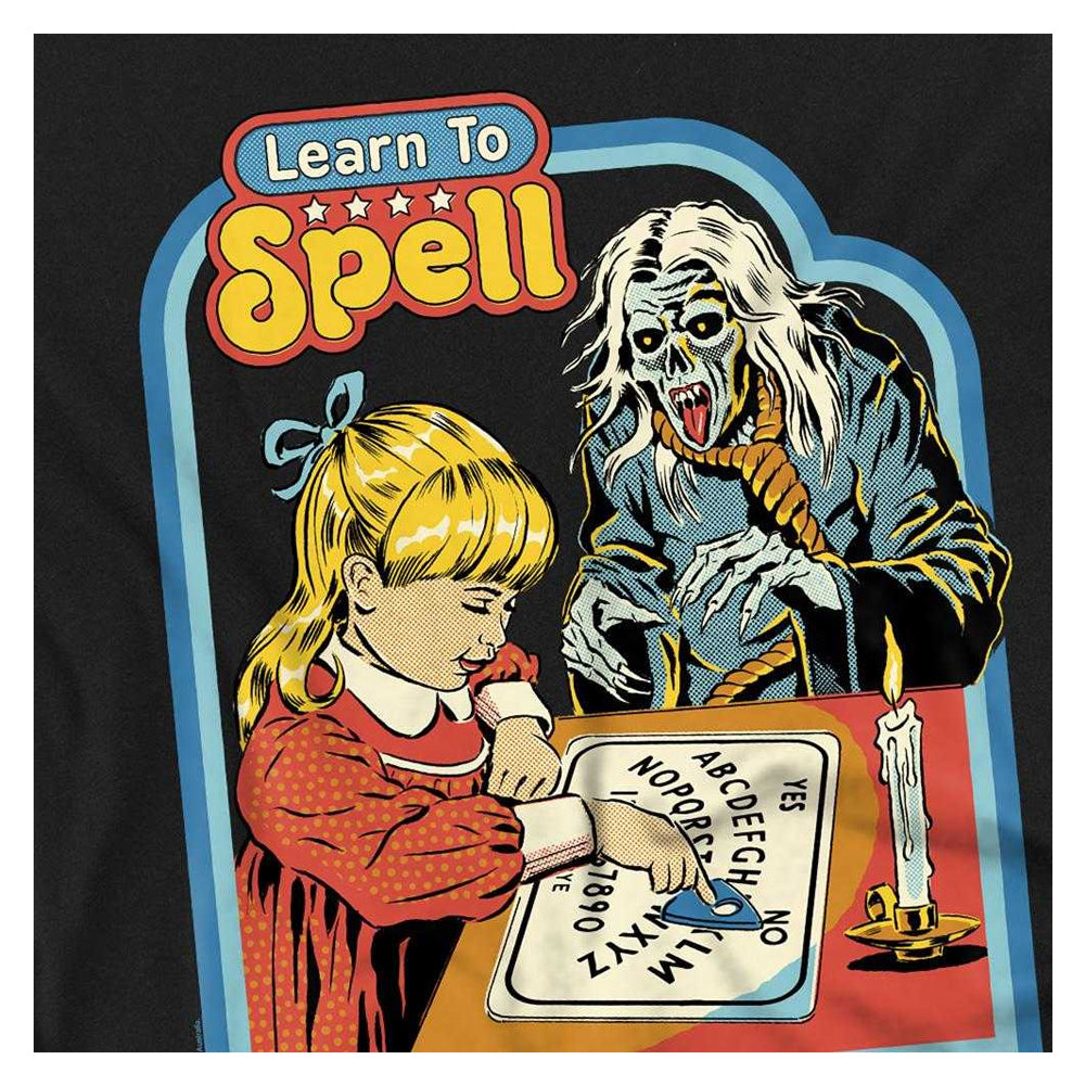 Black - Side - Steven Rhodes Unisex Adult Learn To Spell Long-Sleeved T-Shirt