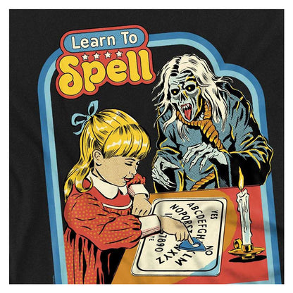 Black - Side - Steven Rhodes Unisex Adult Learn To Spell Long-Sleeved T-Shirt